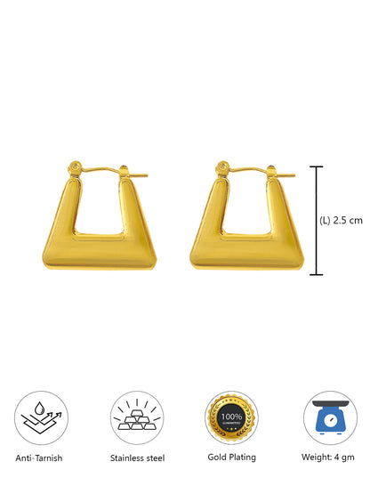 Stainless Steel Anti Tarnish U Cut Hoop Earrings