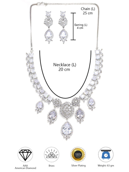 American Diamond Engagement  Floral Designer Jewellery Set