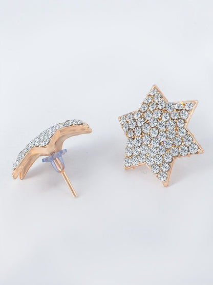 Pack of 8 CZ Geometric Stud Earrings