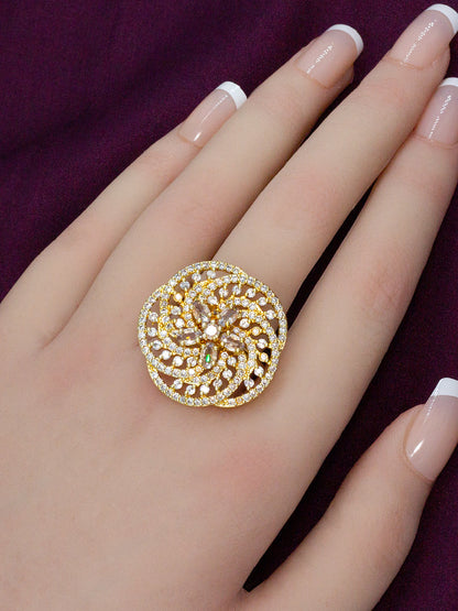 Floral AD Adjustable Cocktail Ring
