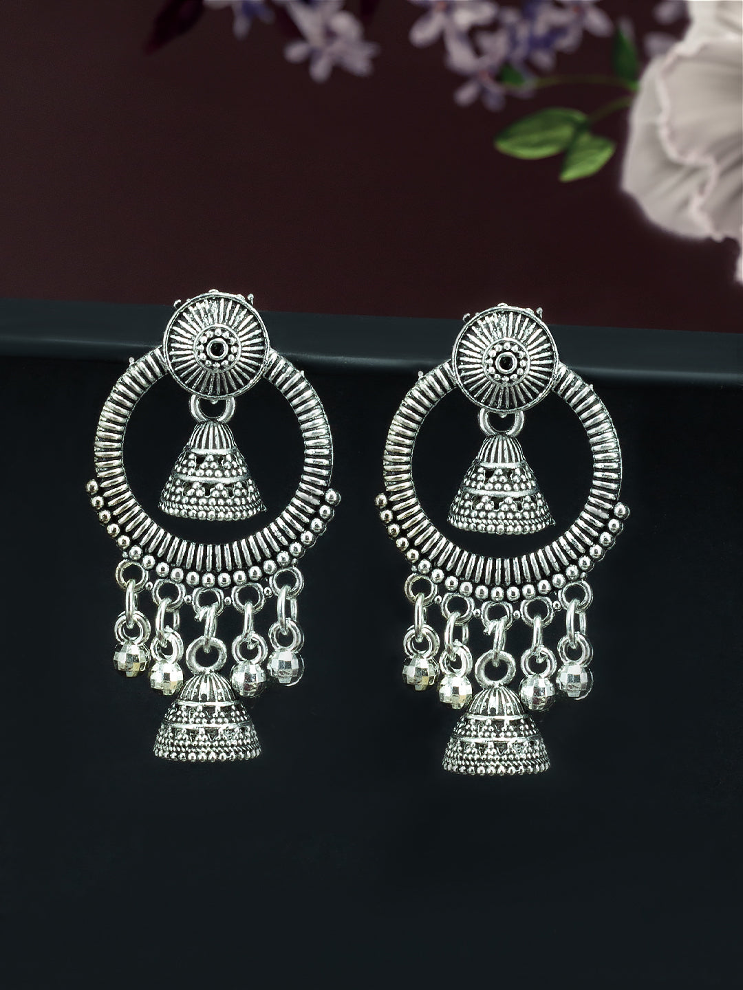 Pack of Eight Multicolour Jhumki & Drop Earrings