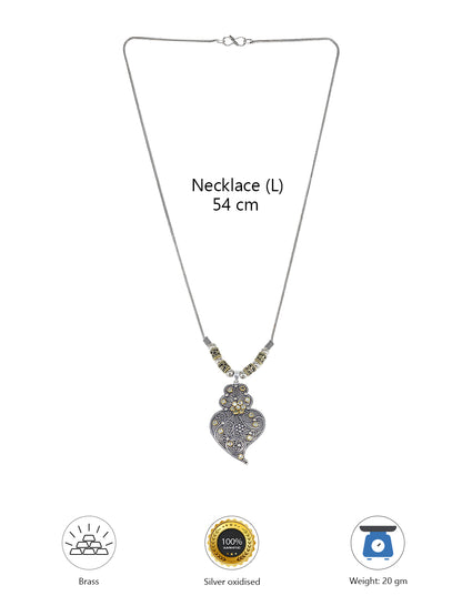 Oxidized Heart Chain Necklace
