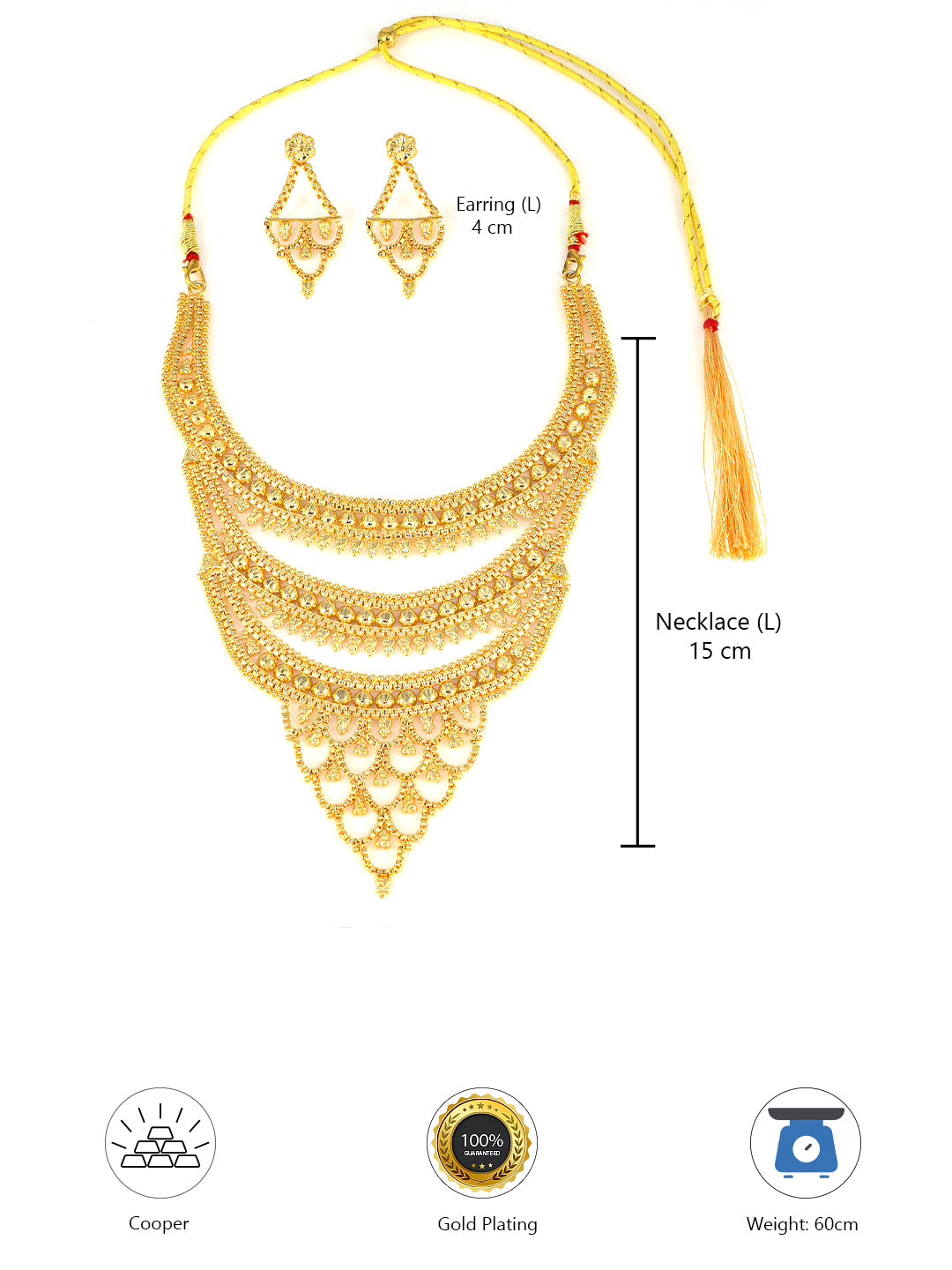 Traditional Gold-Plated Layered Jewellery Set