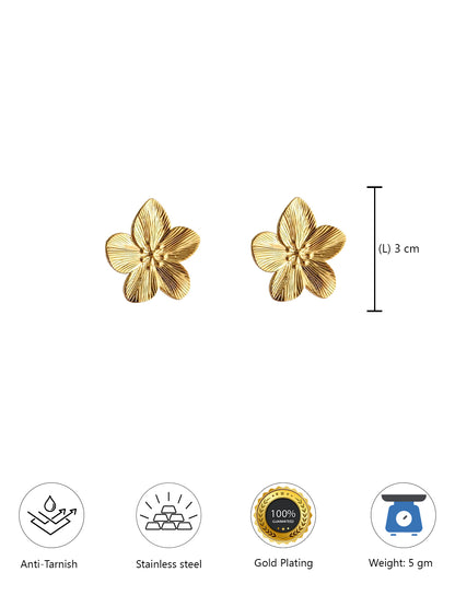 Stainless Steel Anti Tarnish Floral Stud Earrings