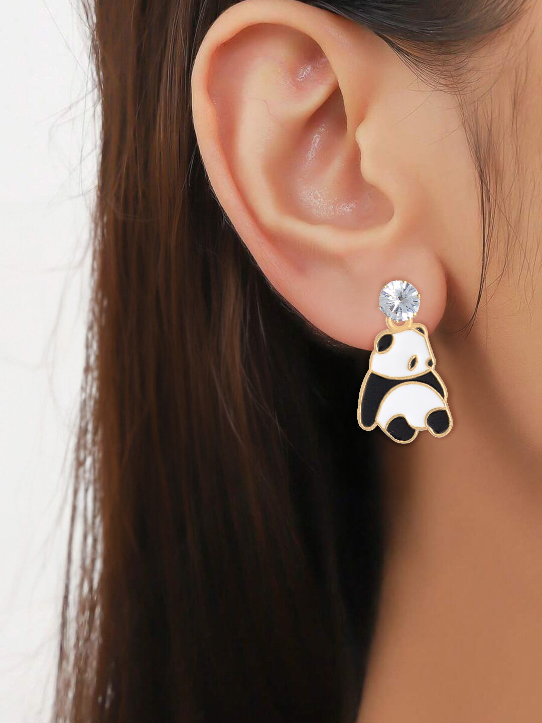 PRIVIU Set Of 3 Cute Panda Earrings Set For Women And Girls