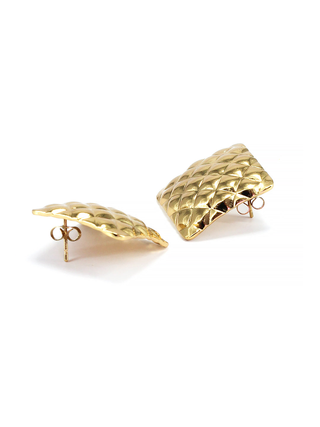 Stainless Steel Anti Tarnish Square Stud Earrings