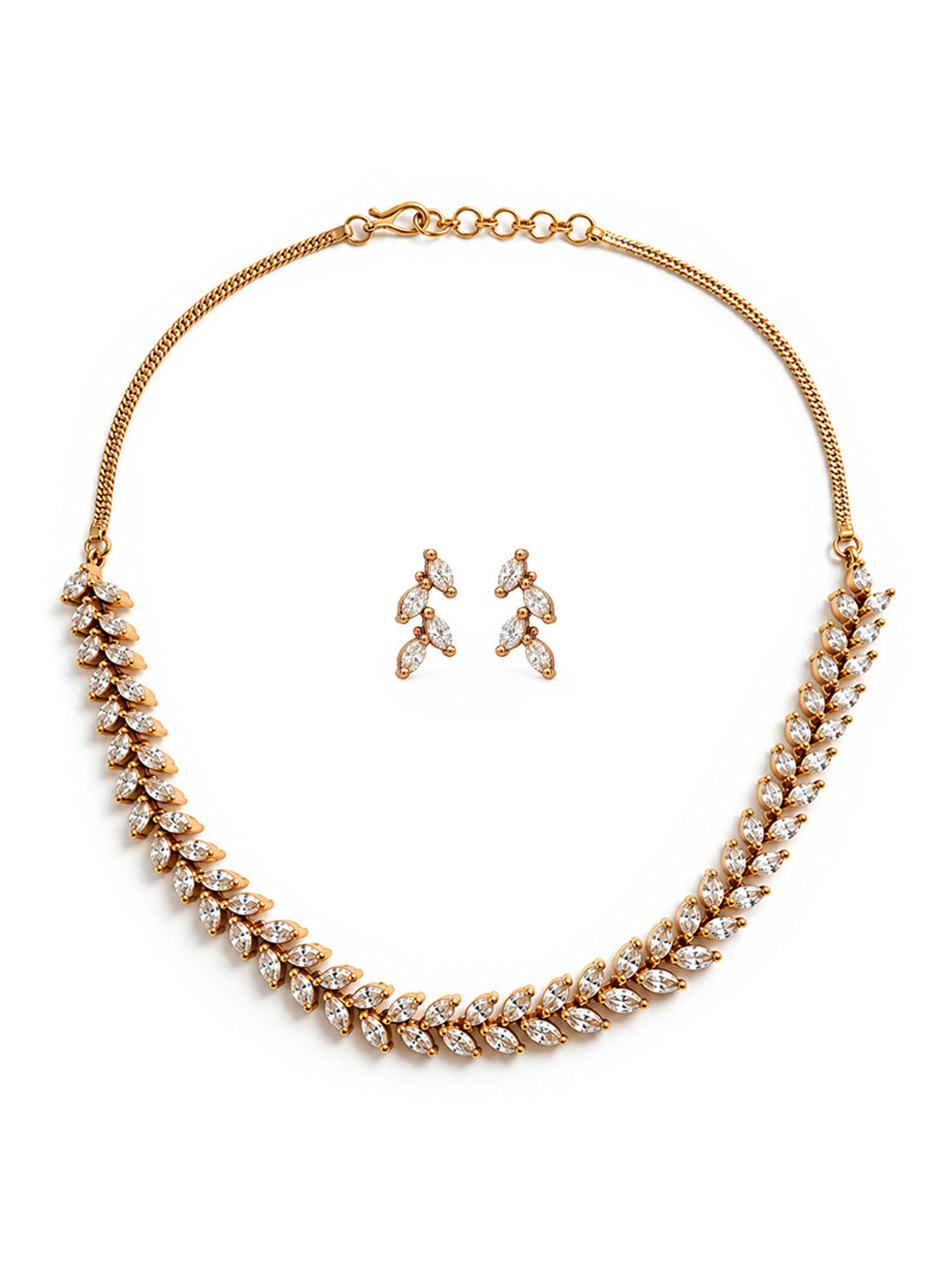 South Indian Gold Plated AD Jewellery Set for Women