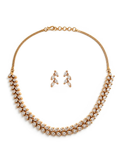 South Indian Gold Plated AD Jewellery Set for Women