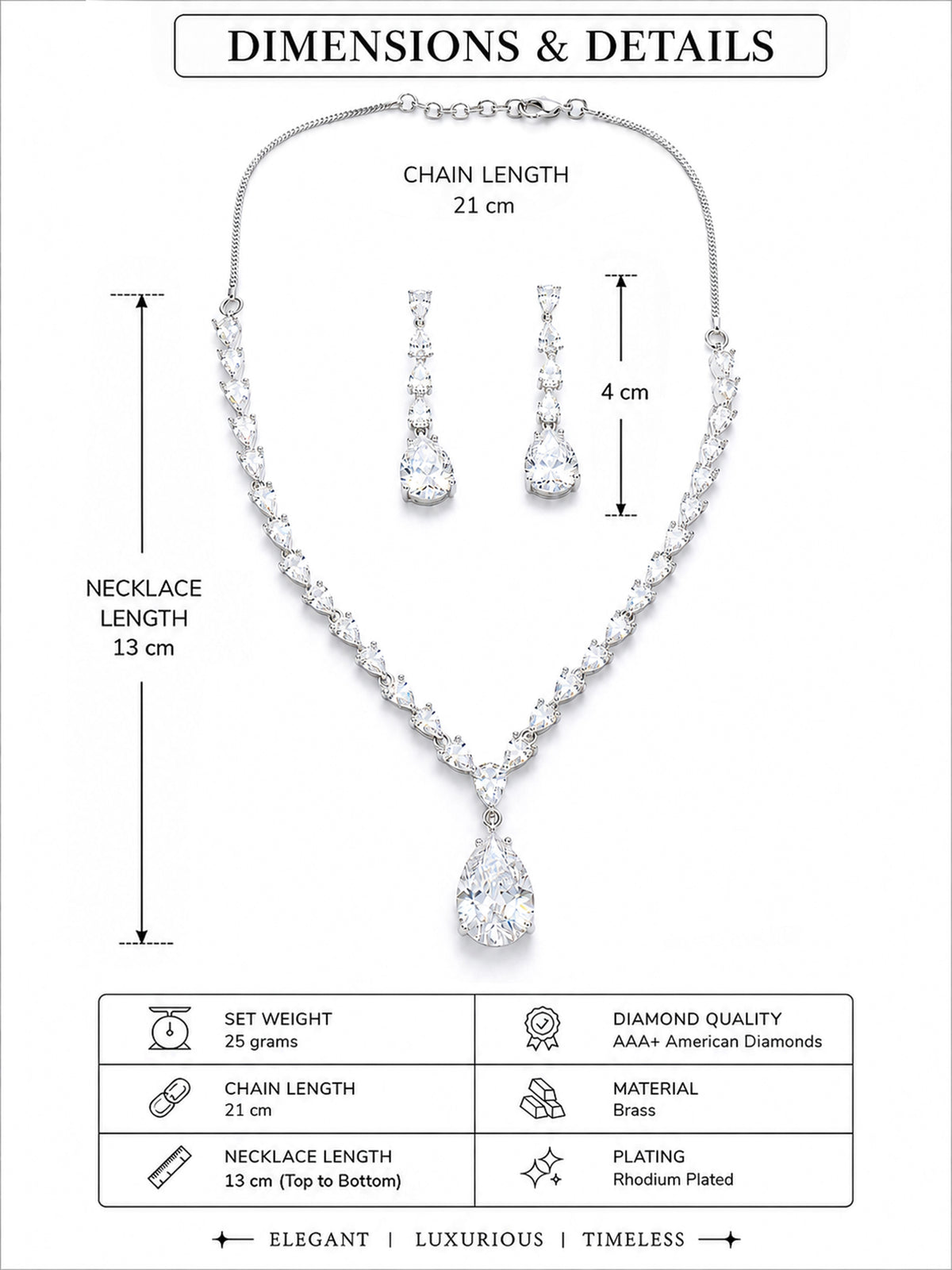 Silver Plated AD Jewellery Set for Women