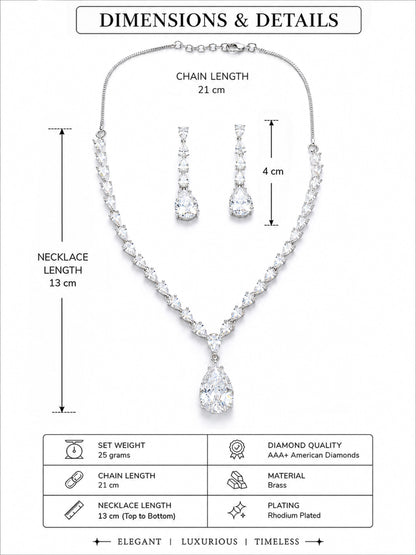 Silver Plated AD Jewellery Set for Women