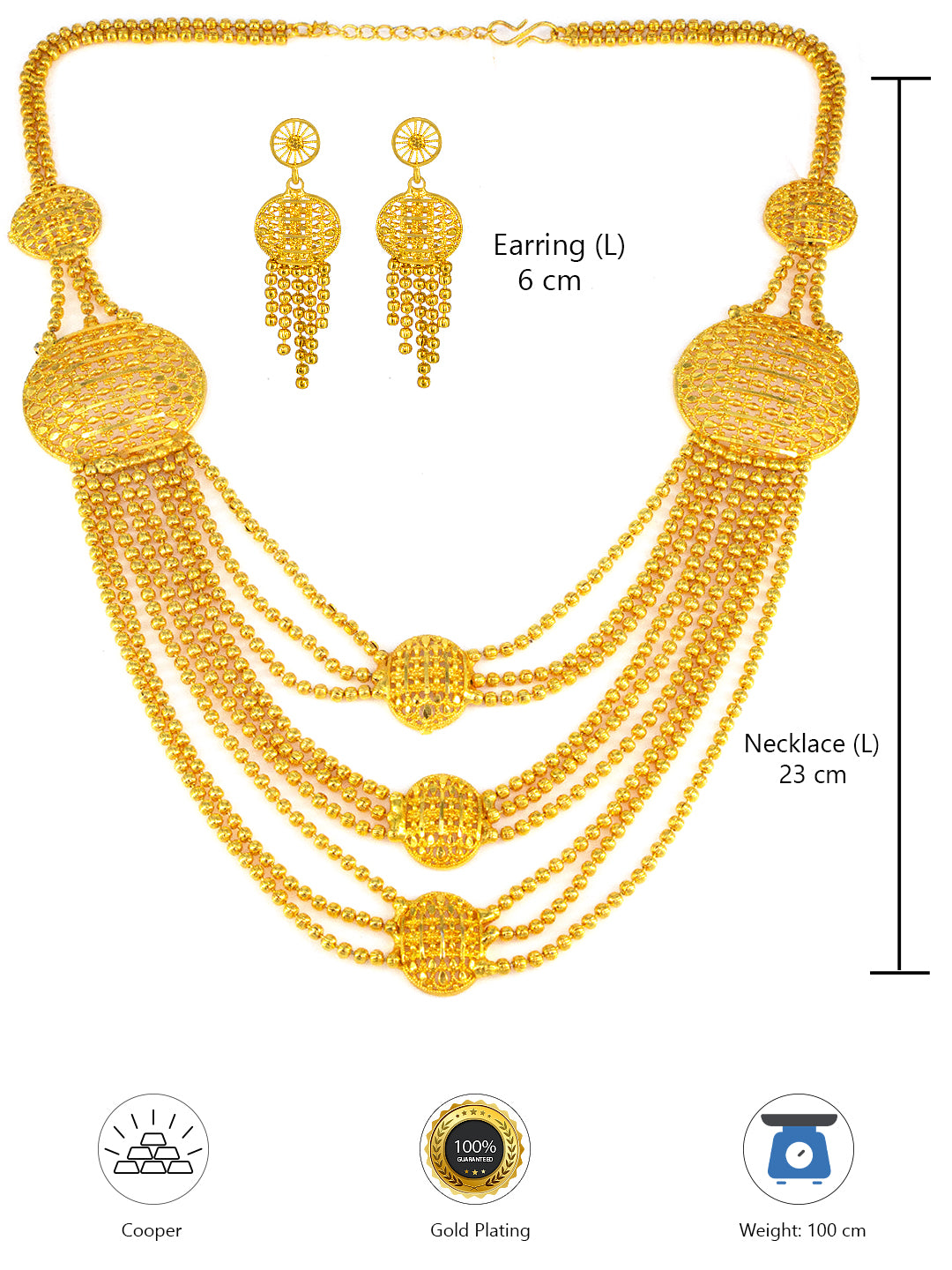 Traditional & Minimal Gold-Plated Jewellery Set for Women