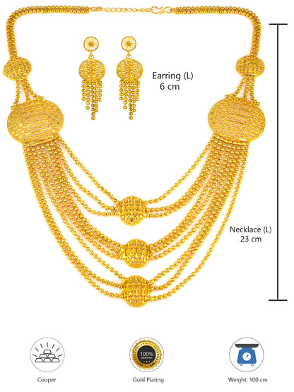 Traditional & Minimal Gold-Plated Jewellery Set for Women