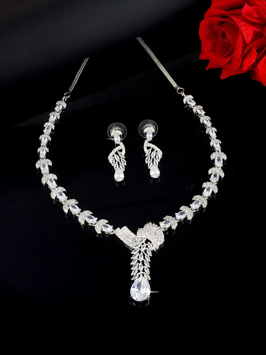 American Diamond Designer Statement Premium Jewellery Set