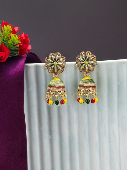 Pack of Eight Multicolour Jhumki & Drop Earrings