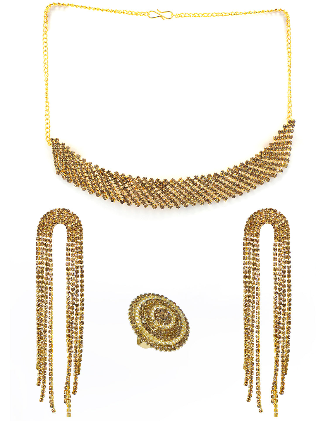 Gold Plated CZ Jewellery Set