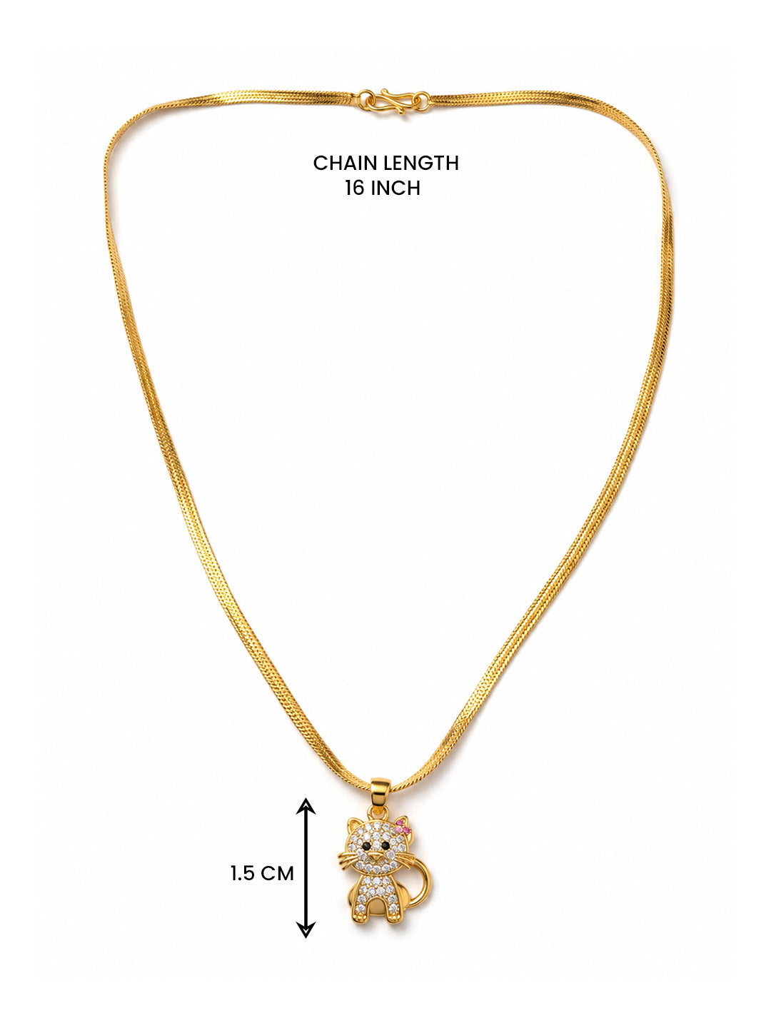 Gold Plated Kitty AD Pendant for Girls