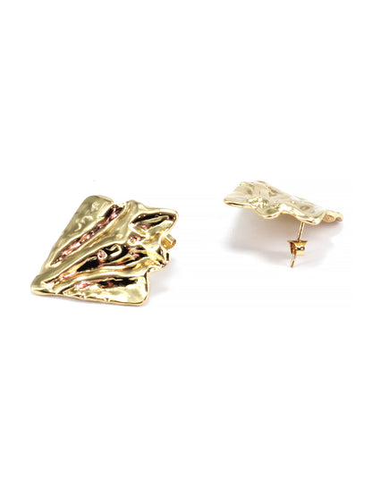 Stainless Steel Anti Tarnish Crushed Stud Earrings