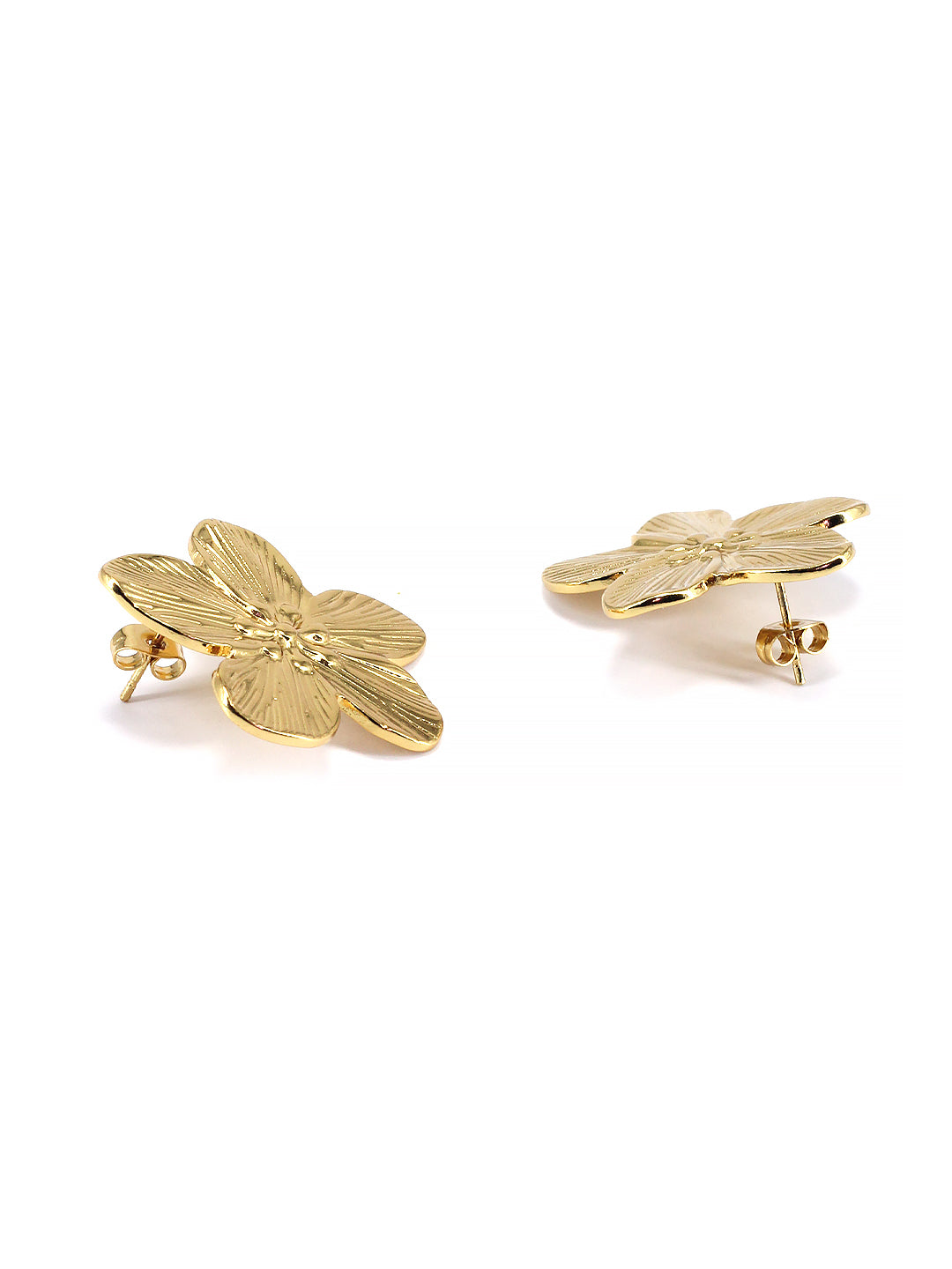 Stainless Steel Anti Tarnish Floral Stud Earrings
