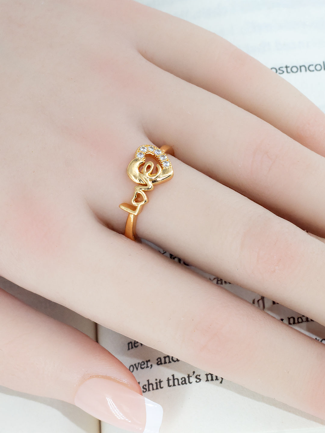 Pack of 3 AD-Studded Adjustable Ring