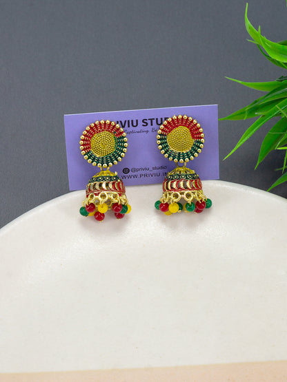 Pack of Eight Multicolour Jhumki & Drop Earrings