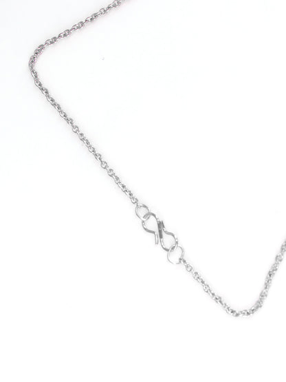 PRIVIU Silver Pendant Necklace for Women Teardrop, Heart, Round AD Pendant for Girls (Set of 5)