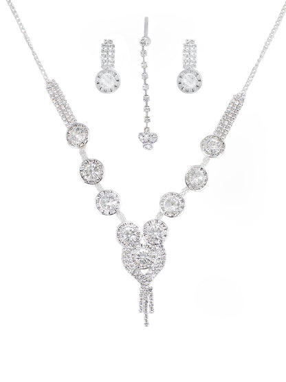 Floral CZ Jewellery Set