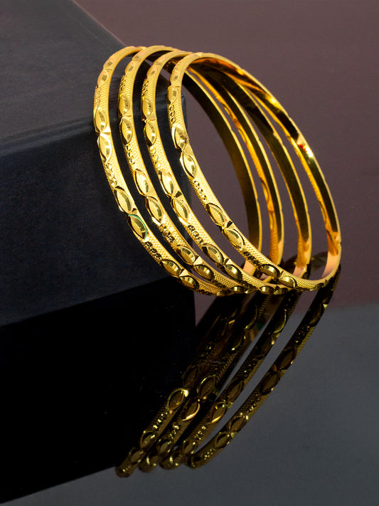 Set of 4 Brass Minimal Bangles