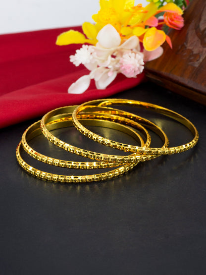 Set of 4 Brass Minimal Bangles