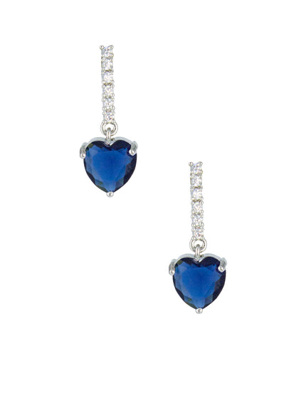 Silver Plated Heart AD Drop Earrings for Women