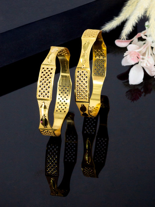 Gold Plated Brass Anti-Tarnish Bangle Pair