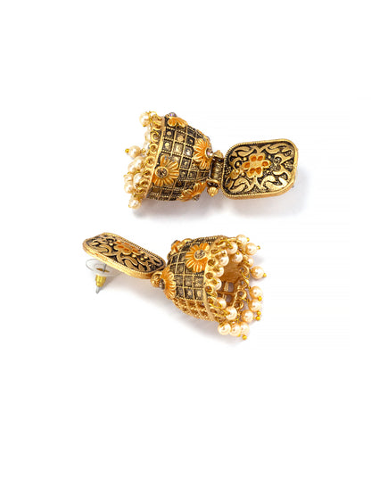 Gold-Plated Dome Shaped Jhumkas Earrings
