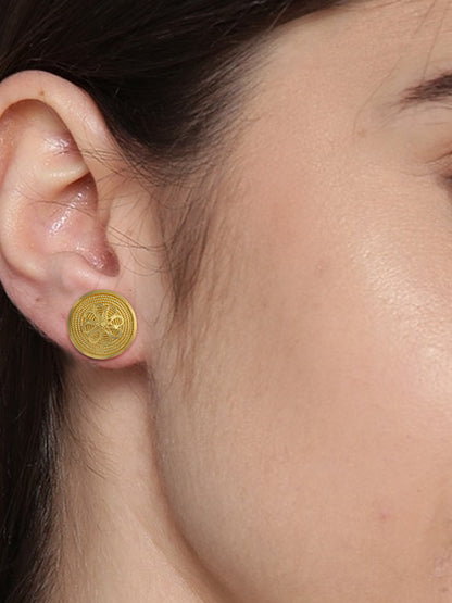 Gold Plated Floral Stud Earrings