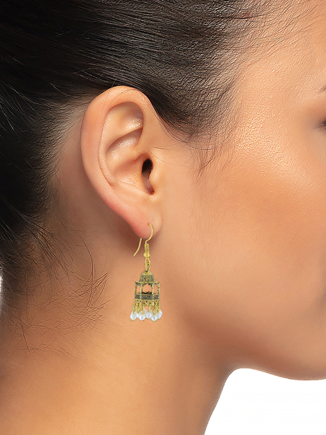 Hut Beads Drop Jhumki Earrings