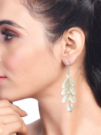 Faux Pearls & Shells Drop Earrings