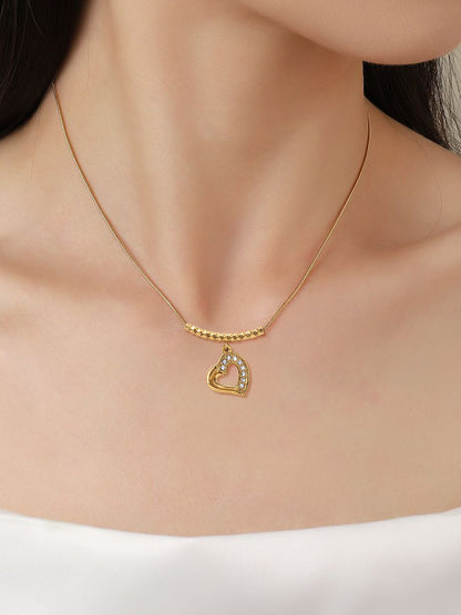 Stainless-Steel AD Heart Trendy Chain Necklace