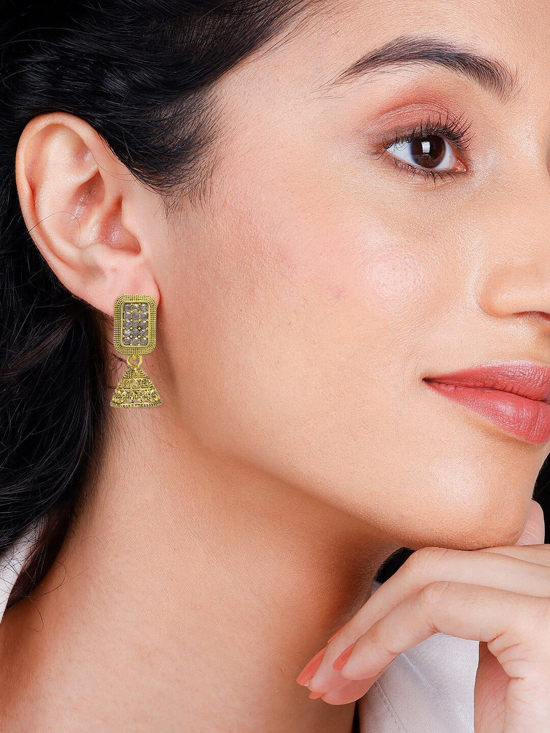 Pack of 6 Gold Plated Hoop, Jhumkas & Studs Earrings