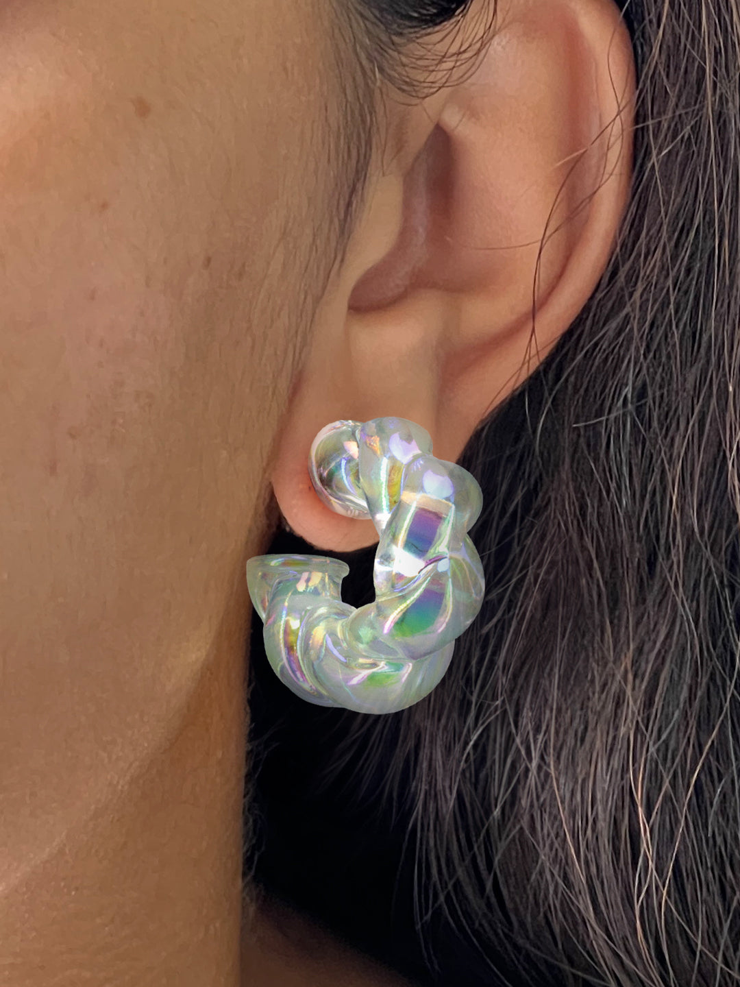 Holographic Half Hoop Earrings