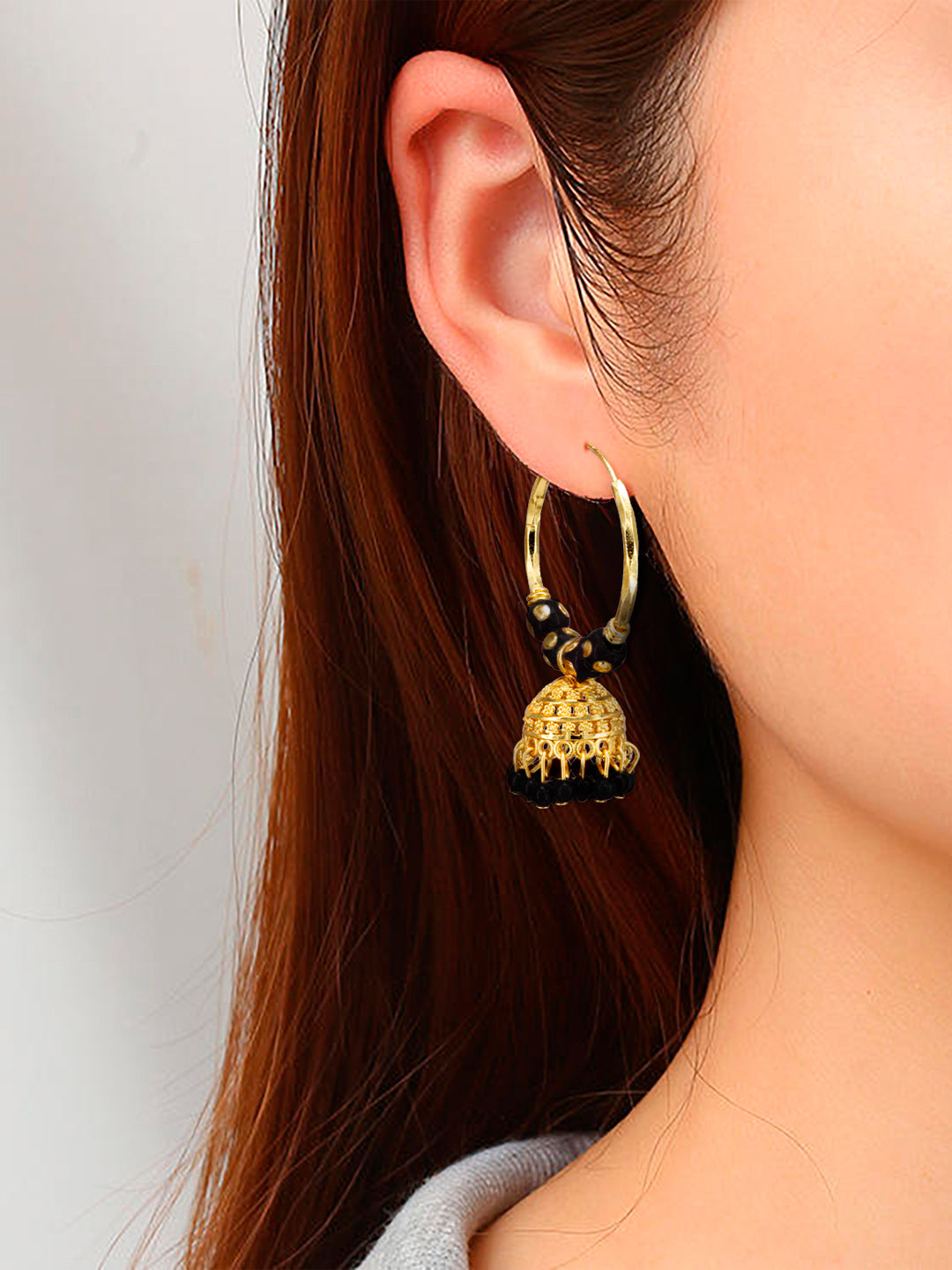 Pack of 7 Gold Plated Hoop, Jhumkas & Studs Earrings