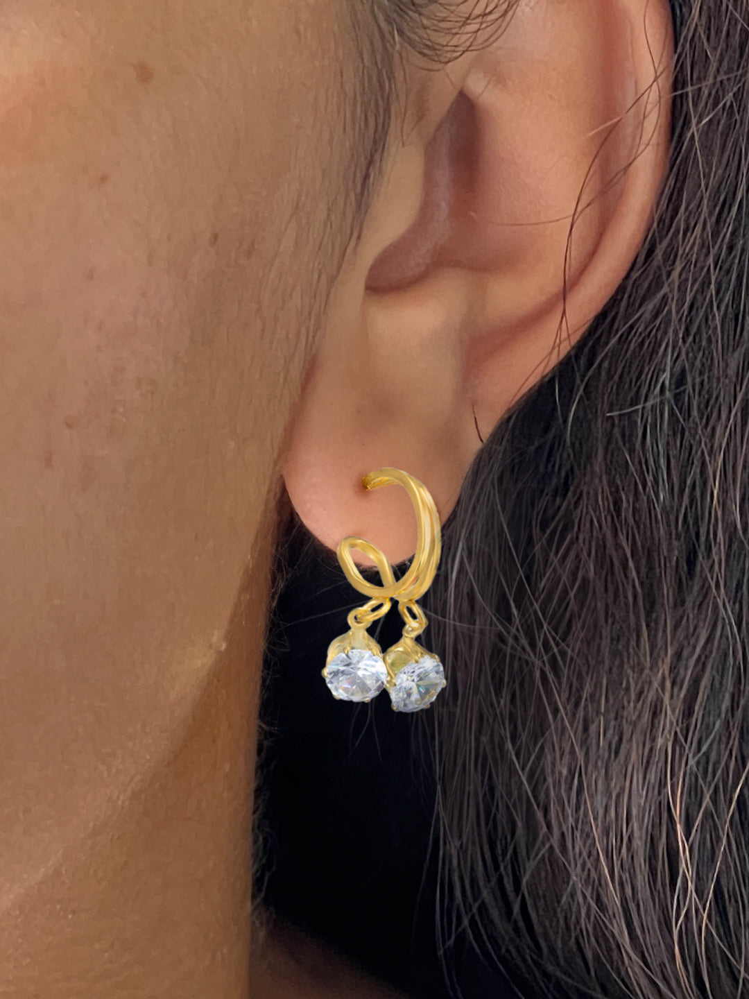 CZ Half Hoop Earrings
