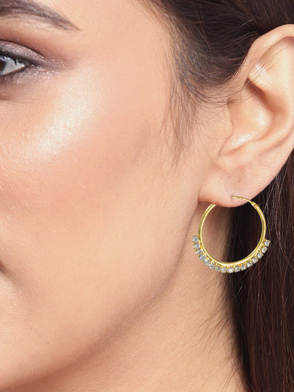 CZ Stone Hoop Earrings