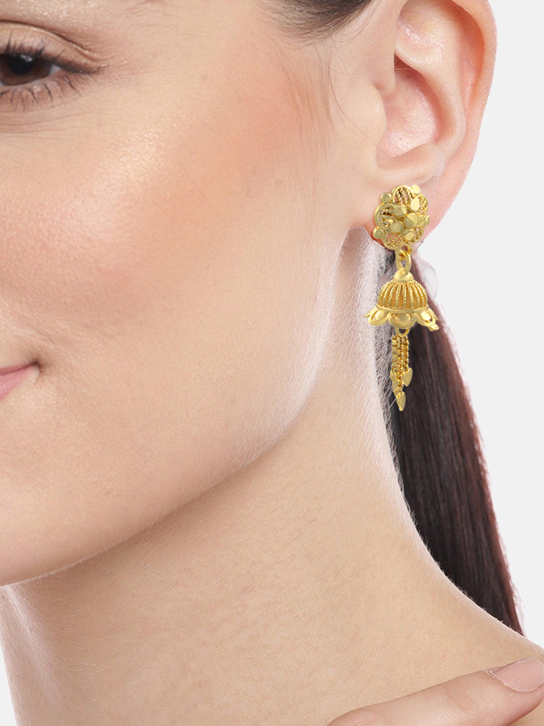 Pack of 6 Gold Plated Hoop, Jhumkas & Studs Earrings