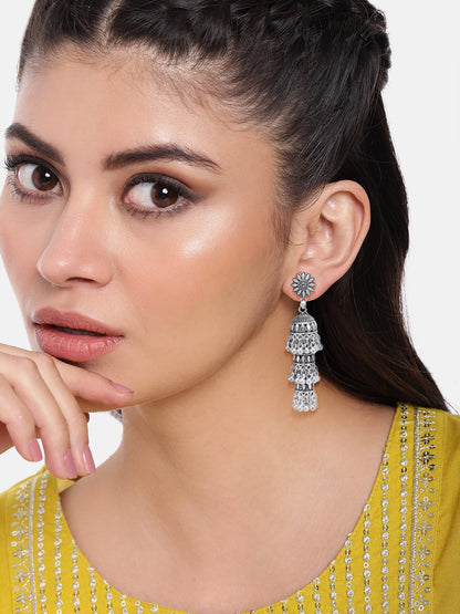 Floral Layered Drop Jhumka