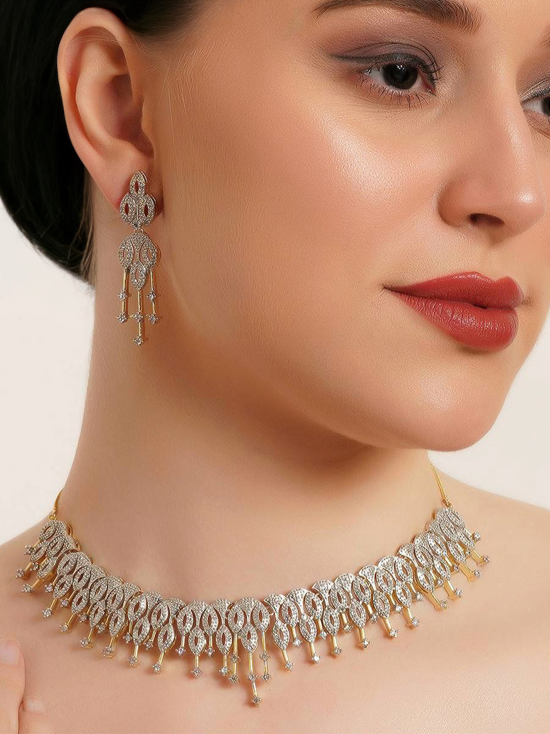American Diamond Chandelier Jewellery Set