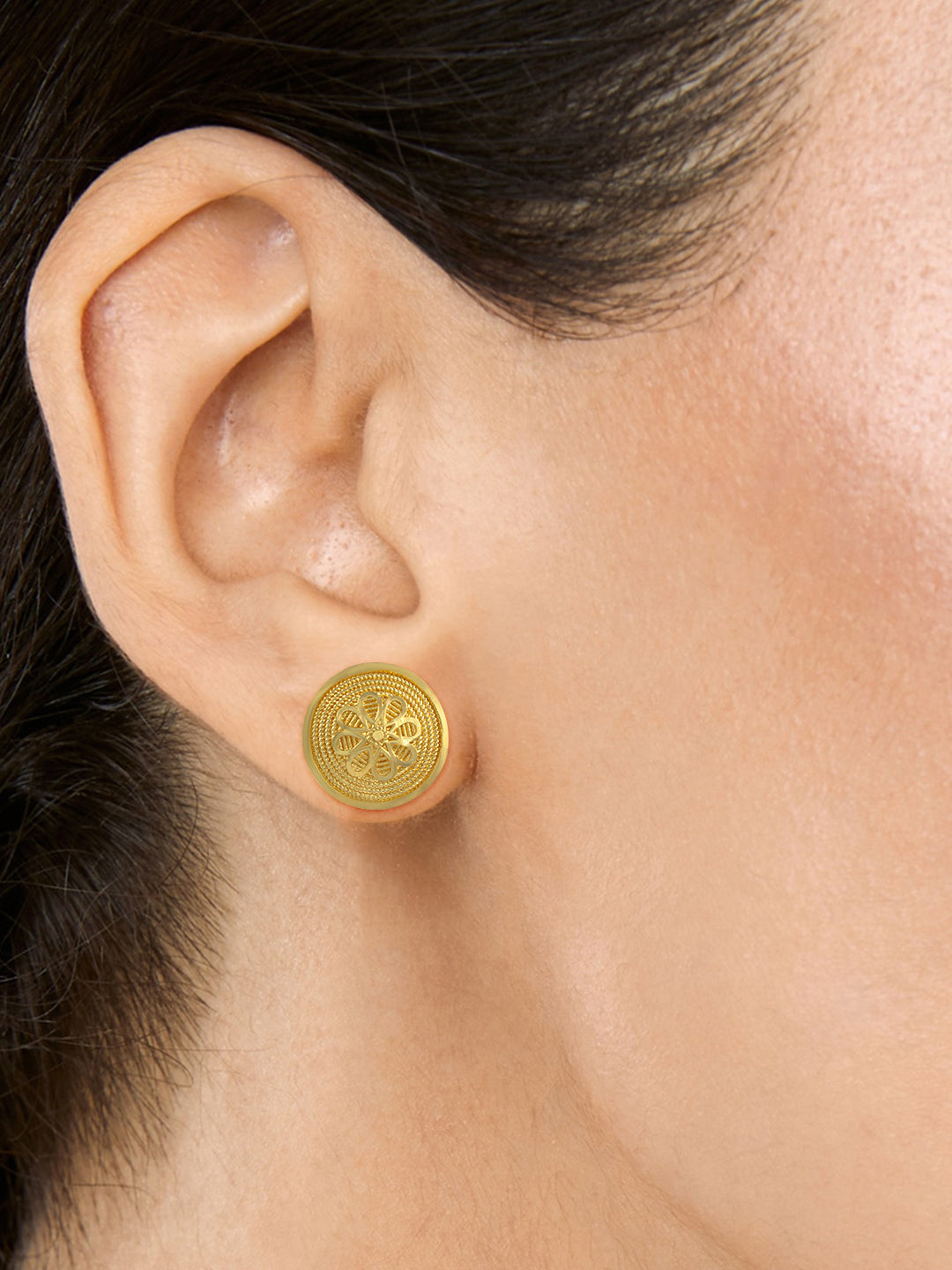 Gold Plated Floral Stud Earrings