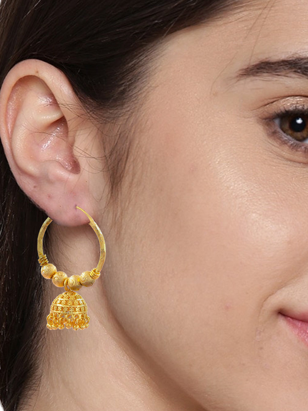 Circular Beaded Jhumka Earrings