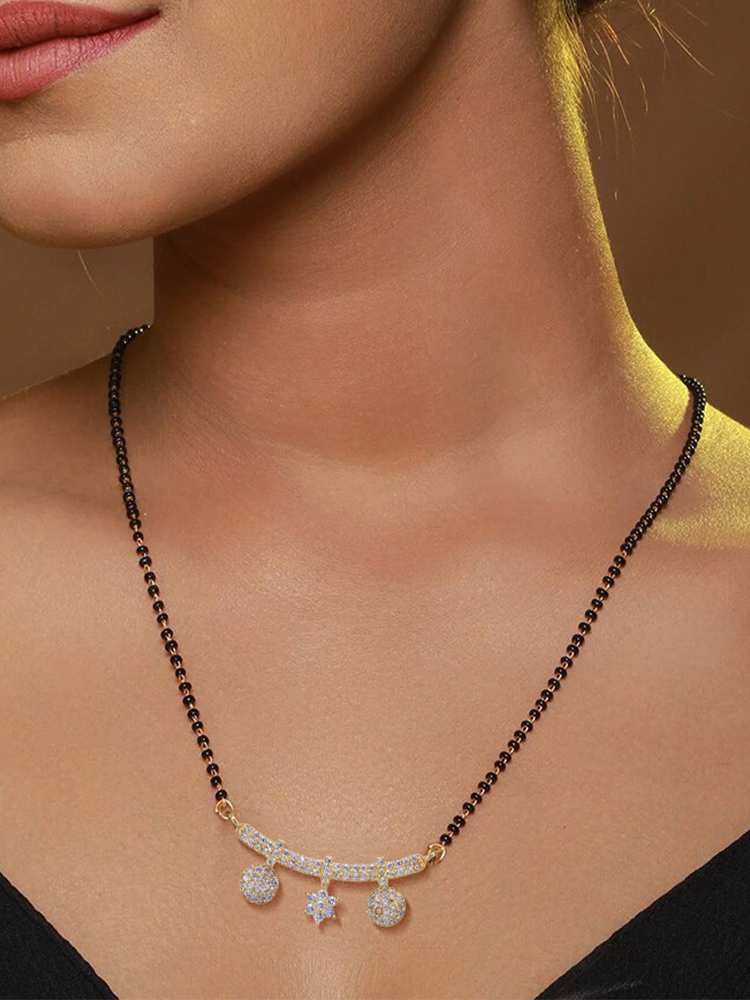 Golden American Diamond Mangalsutra