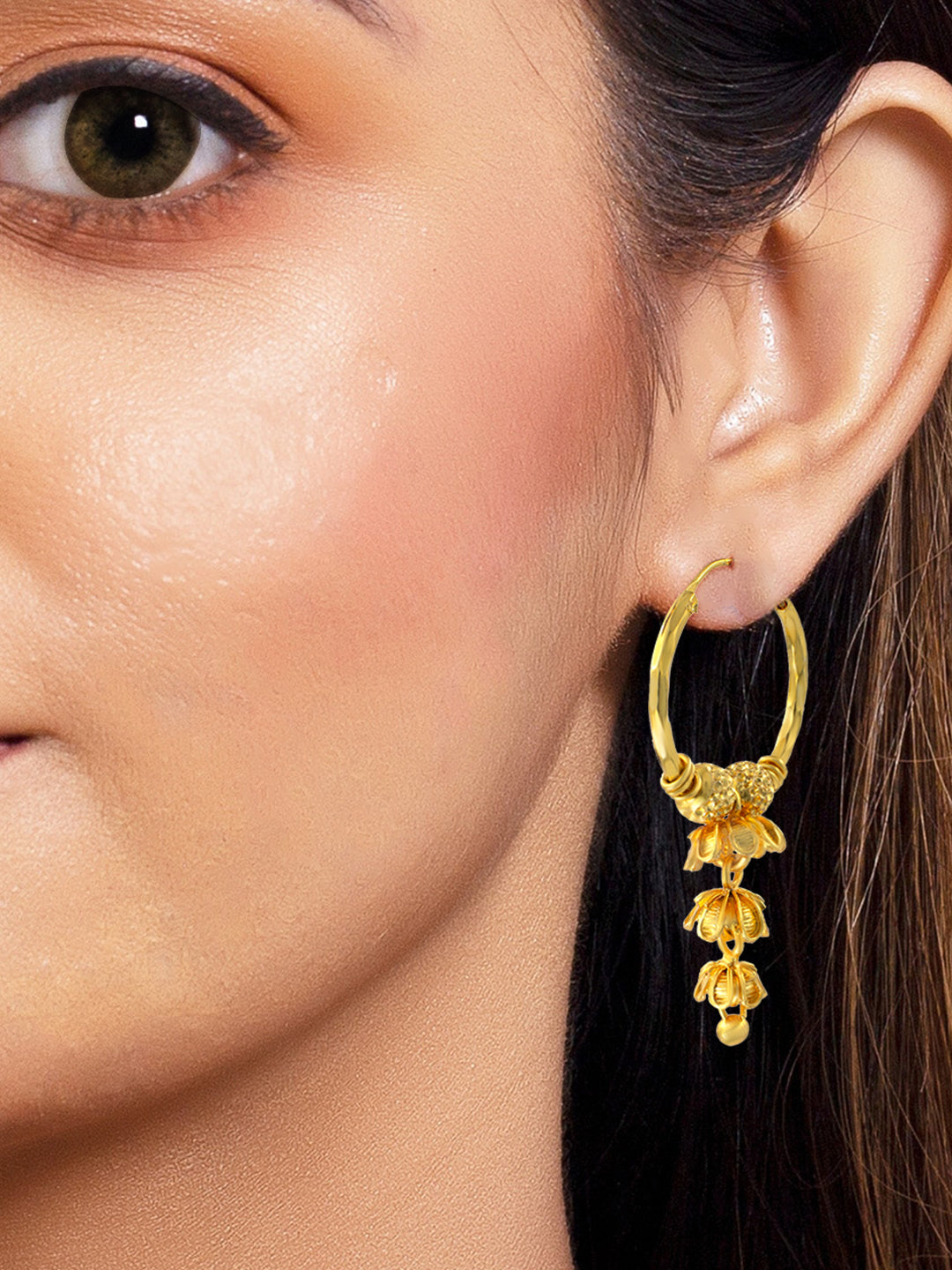 Circular Hoop Multi Layered Jhumka Earrings