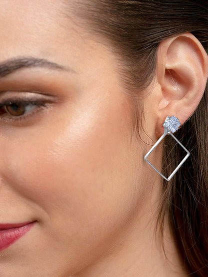 Square Artificial Stone Stud Earrings
