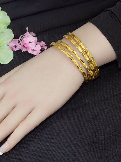 Set of 4 Copper Minimal Bangles