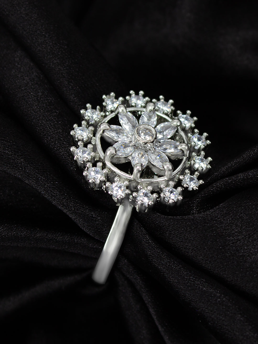 Floral AD Adjustable Ring